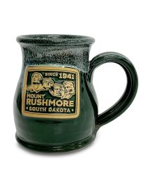 Mount Rushmore Hunter Green Tall Belly Pottery Mug