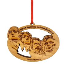 Mount Rushmore Oval Wooden Ornament