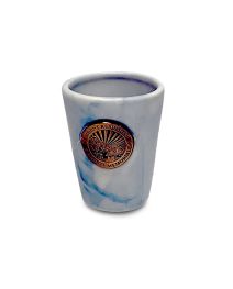 Blue Swirl Emblem Shot Glass